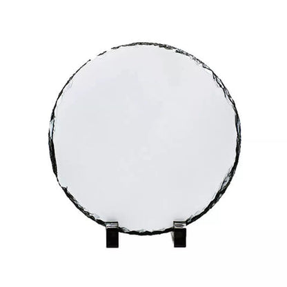 Round sublimation photo rock slate on a stand
