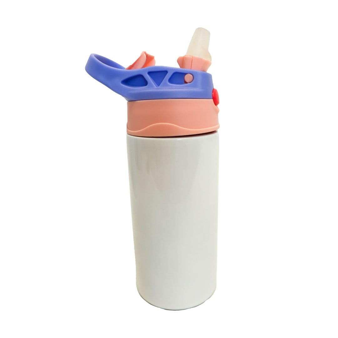 12 oz sublimation sippy cup blank with pink handles