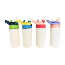 12oz sublimation sippy cups with colorful handles and lids