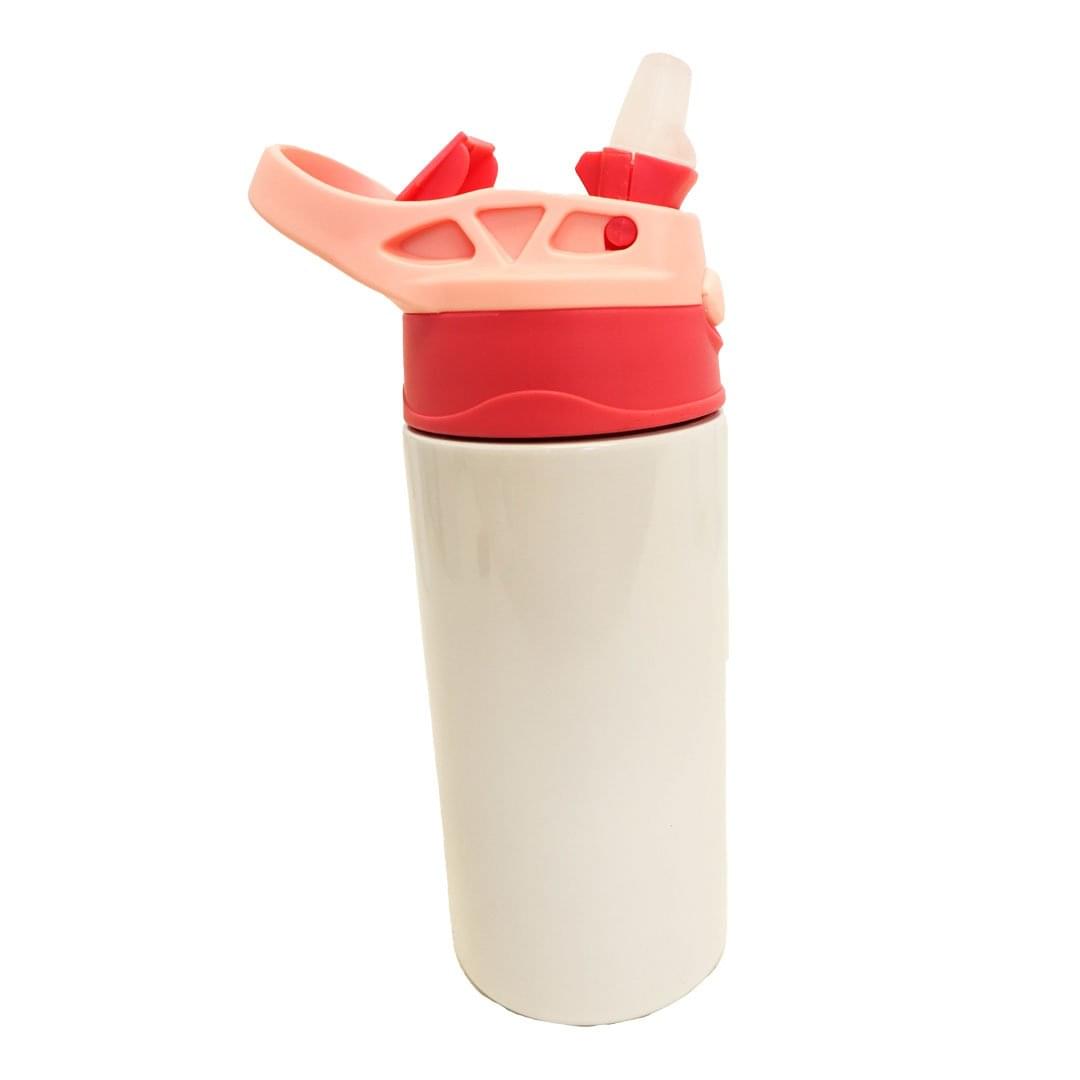 12 oz sublimation sippy cup blank with red handles