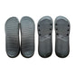 Black sublimation slide slippers, top and bottom views
