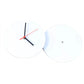 White round sublimation wall clock faces, one assembled with hands and one blank