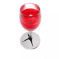Red wine glass resting in a white sublimation wine glass stem coaster