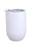 White sublimation stemless wine tumbler with clear lid