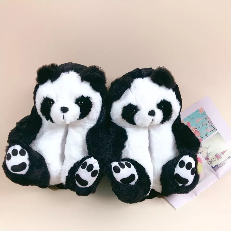 Panda teddy bear slippers